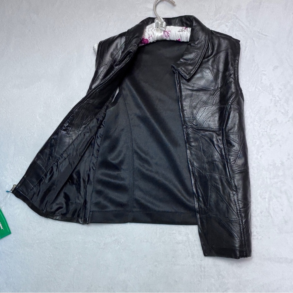 NWT Giovanni Navarre Genuine Lambskin Black Leather Womens Size XL - Picture 3 of 8